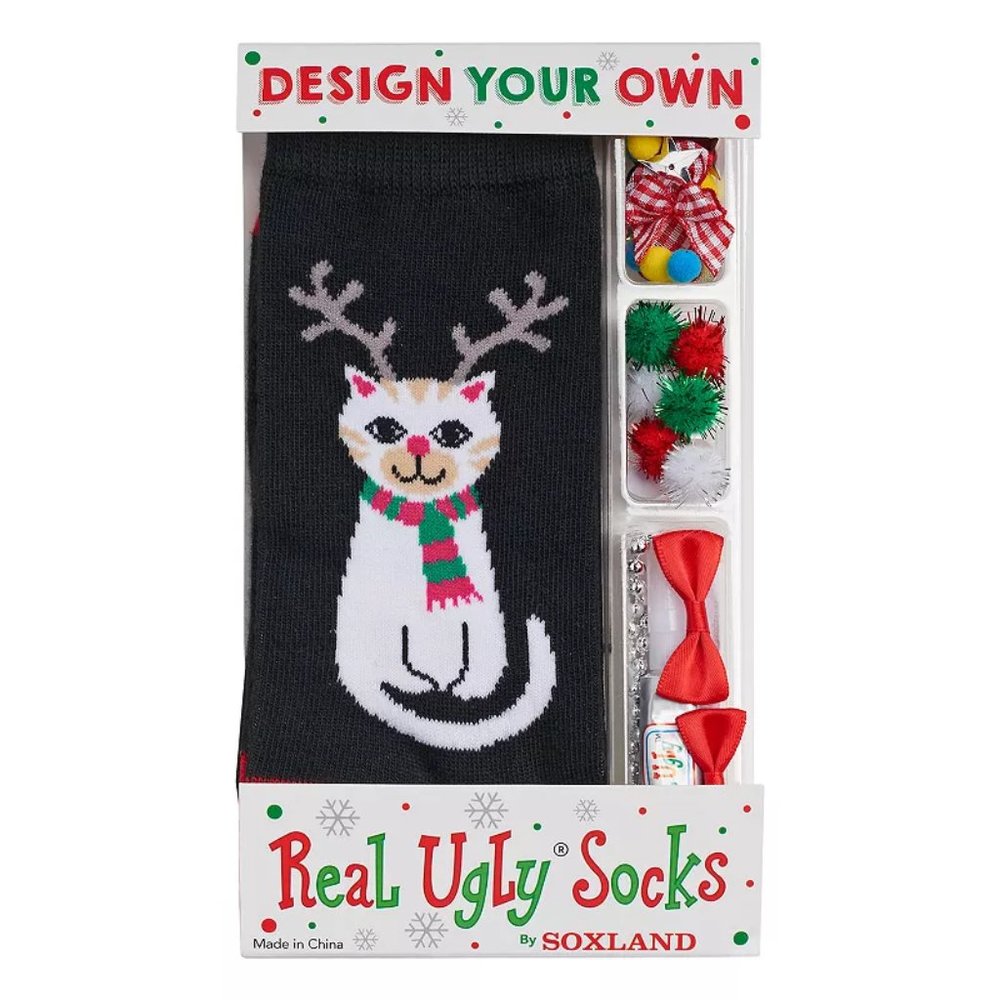 Women's Design Your Own Real Ugly Christmas Socks Kit